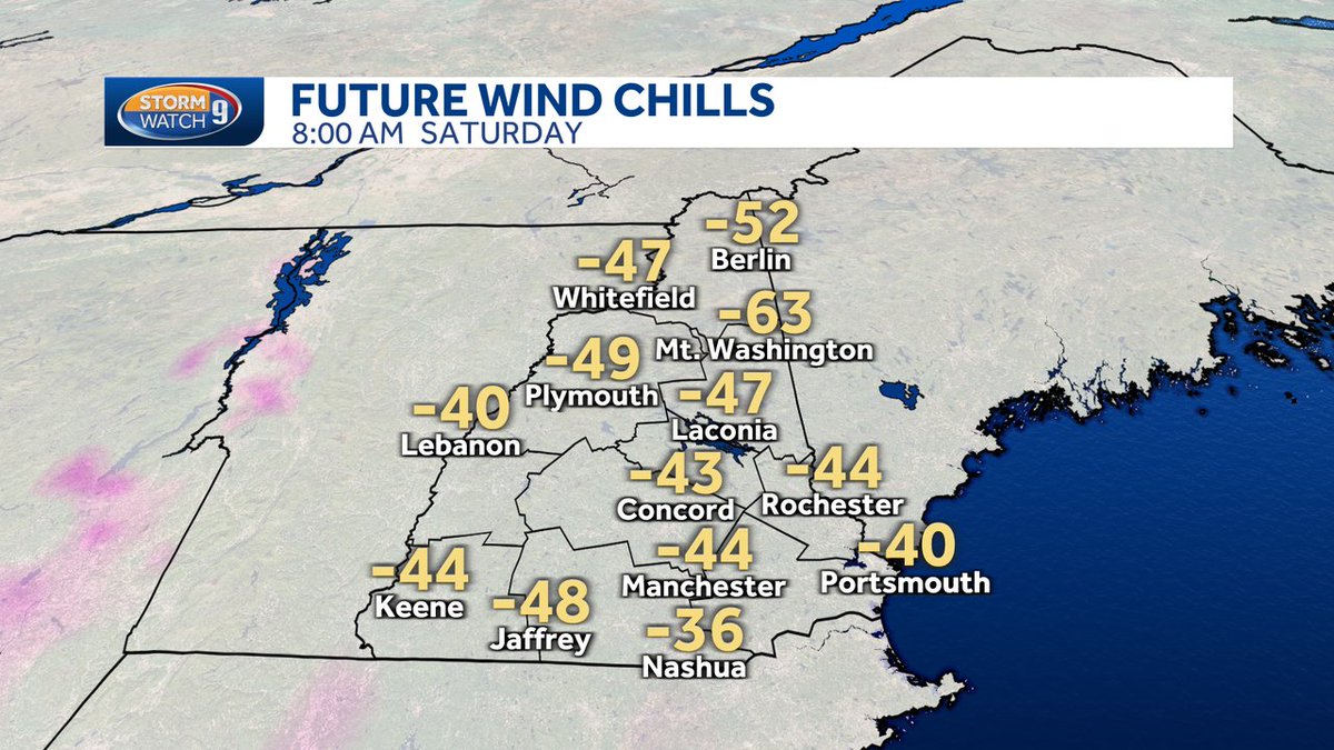 WMUR News 9 Weather on Twitter: "Absolutely brutal arctic air & strong ...