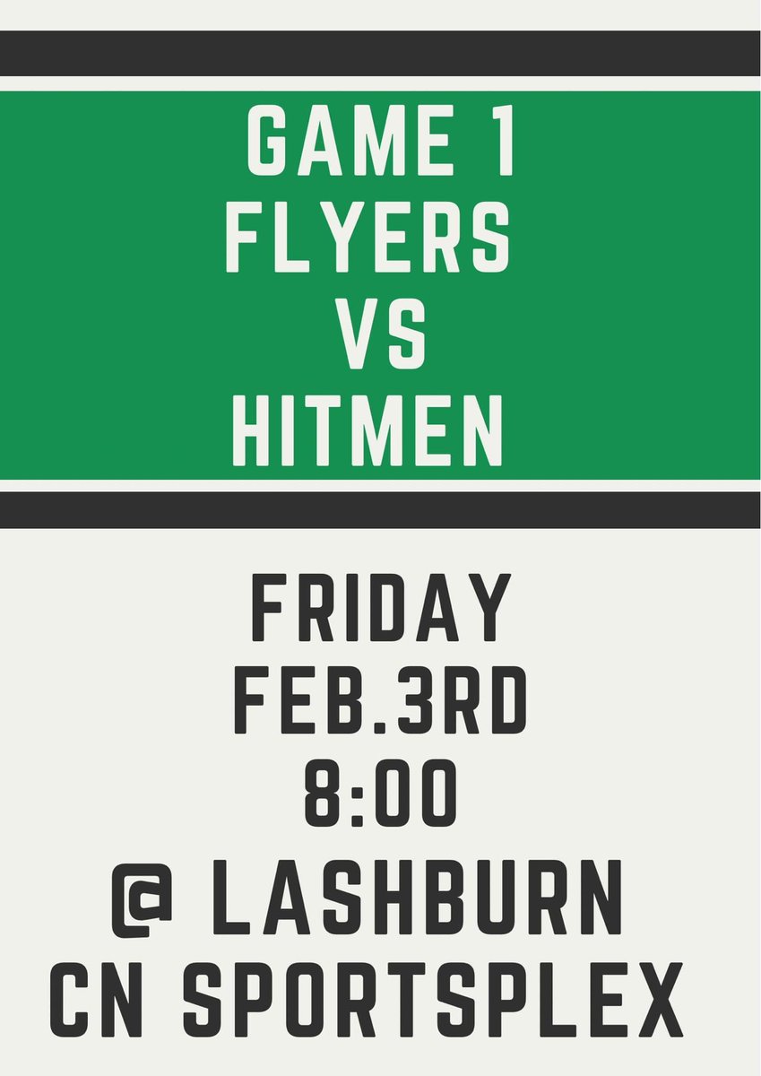 Friday night the <a href="/HillmondHitmen/">Hillmond Hitmen</a> come to town for game 1 of the best of 5 series.

The 50/50 will be guaranteed at $1000, with our half of the pot going directly to the CN Sportsplex to assist in arena upgrades.

So come on out, support the 50/50, &amp; let’s chase a championship! 👊🏽
