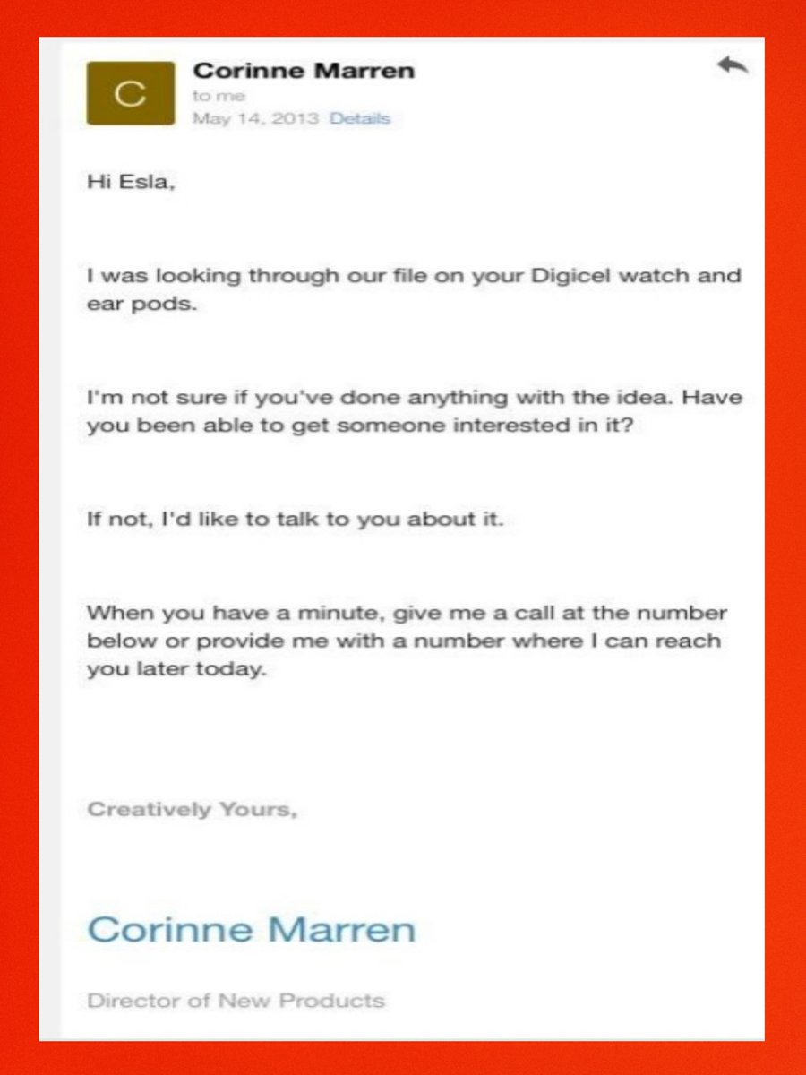 SassyMeame's tweet photo. I received this letter in 2013, a few years after I submitted an idea to Davison to help me obtain a patent for my Digicel Watch and Earpods, but they helped themselves instead #Nft #Earpod #Apple #Moma #Sothebys #NiftyGateway #Solana $Matic #Polygon Some shit https://t.co/3joLUBBQqf