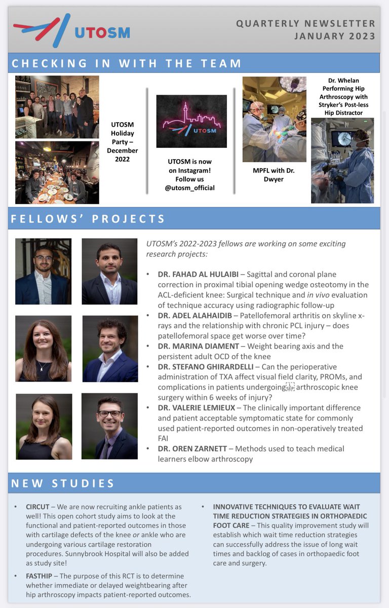 UofT Orthopaedic Sports Medicine Program tweet media