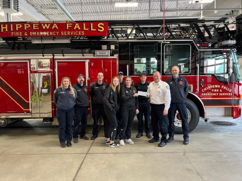 Ally and Ava dedicated their Captain's Project this year to thanking the Chippewa Falls First Responders. Their miracle Minute raised over $700 for the Fire Department for equipment for the boat, rescue task force equipment and school related incident equipment! #MightyCardinals