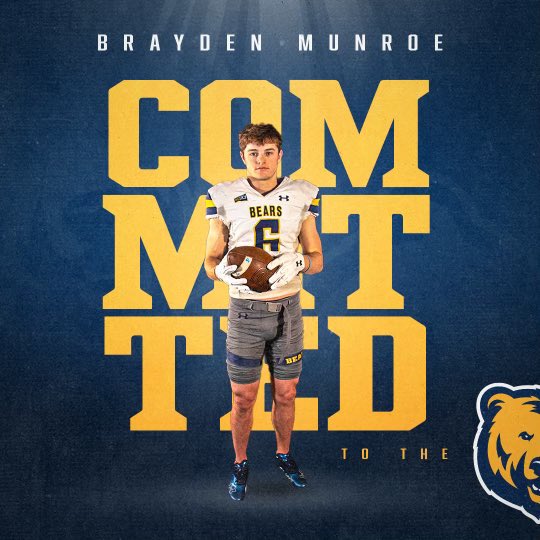 COMMITTED!! 🟡🔵🐻 Thank you to my family, friends, and coaches who helped make this possible! @UNC_BearsFB @UNCLamb @coachblairp @micahsimon_ @Tanner4Gentry @joeparker_4 @jeff_ketron @CAthletics1997 @Munroe41