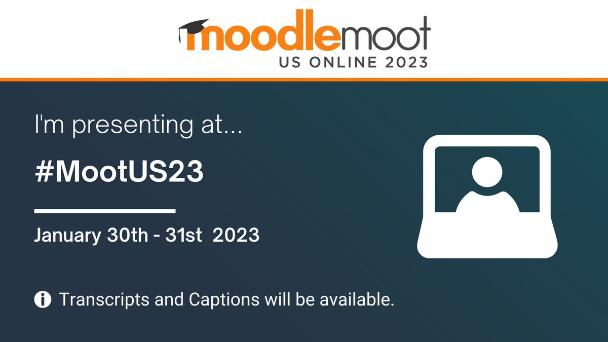 'From Reactive to Proactive Accessibility' at #MootUS23 (25 mins), is starting in 10 minutes. Delivered by Carli Cockrell, Learning Designer at @Moodle . #Moodle Don't miss out.