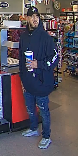 TPD_Robbery's tweet photo. ROBBERY: On 01/24/23, the male in the LA hat robbed an employee at Circle K (2450 E Grant Rd). The other male and female are associated with the robbery suspect. If you recognize anyone please contact 88-Crime. You can remain anonymous. https://t.co/I8COlwB6pB