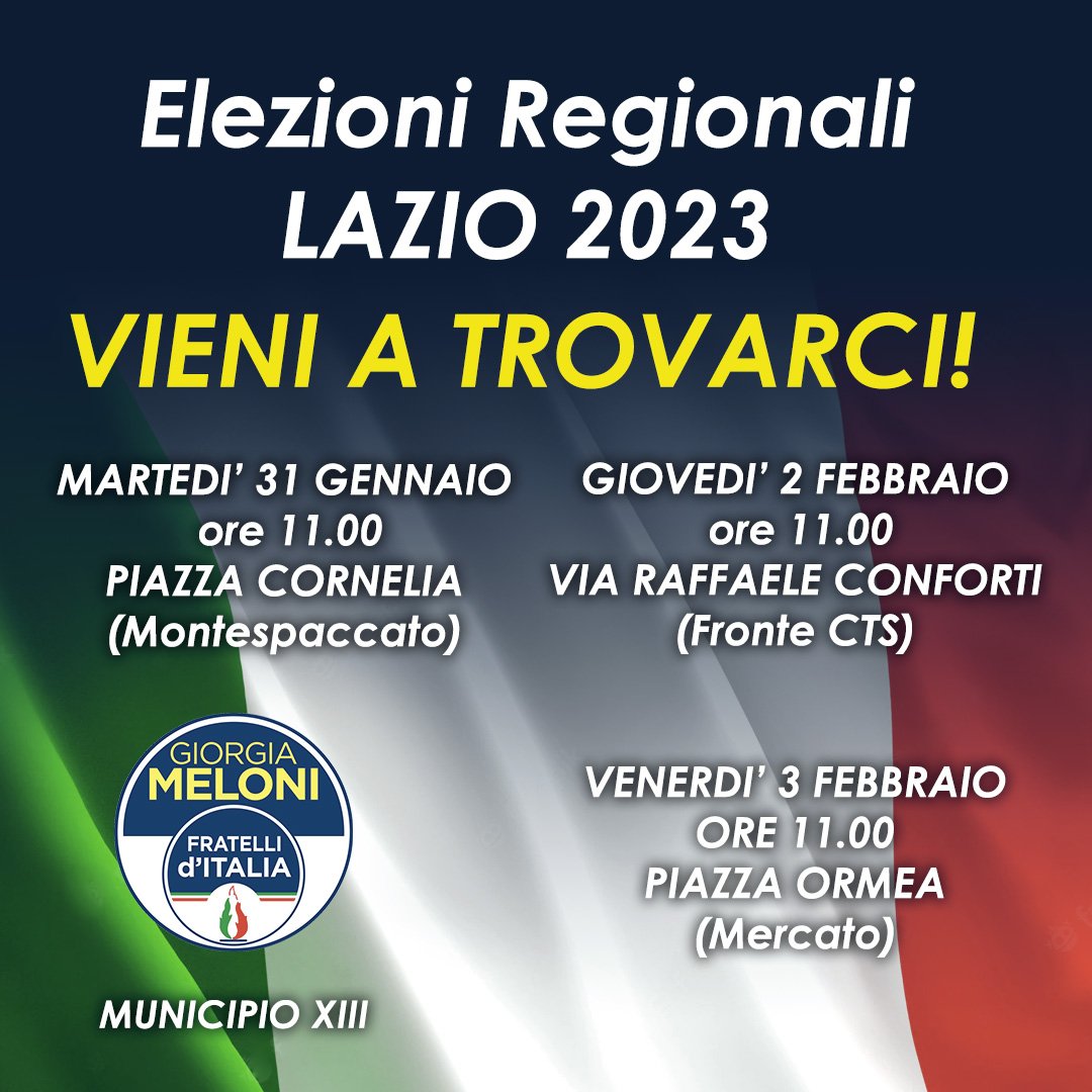 fdiromaxiii's tweet photo. Questa settimana ci troverete in queste località del municipio con i nostri banchetti! 
Ad victoriam, per Rocca Presidente! 🔥🇮🇹 https://t.co/Fk1s6B0fyc