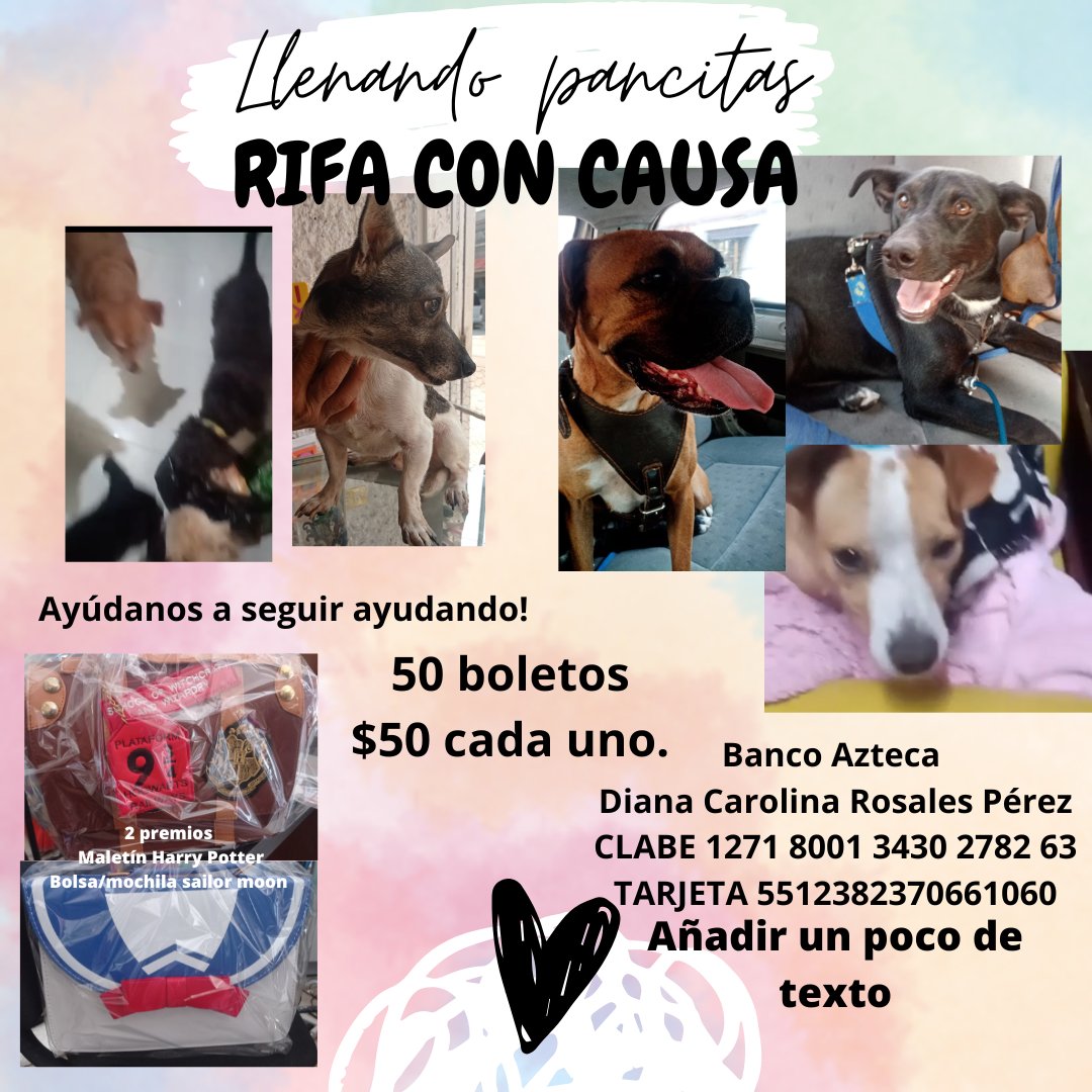 VIBRAmascotas's tweet photo. Nos donaron unas bonitas bolsas para rifar y comprar alimento para los chaparritos.  Nos ayudas con un boleto? Son solo 50 pesitos y 50 números. #rt https://t.co/Iao1ja49s4