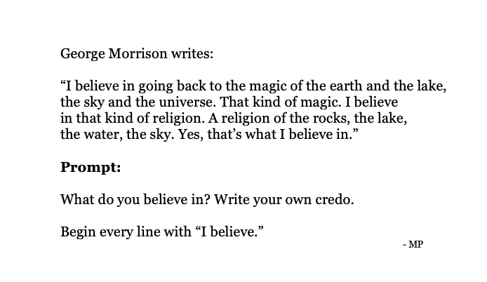 “I believe in going back to the magic of the earth and the lake, the sky and the universe. That kind of magic. I believe in that kind of religion."

Day 29 of #GenerativeJanuary: