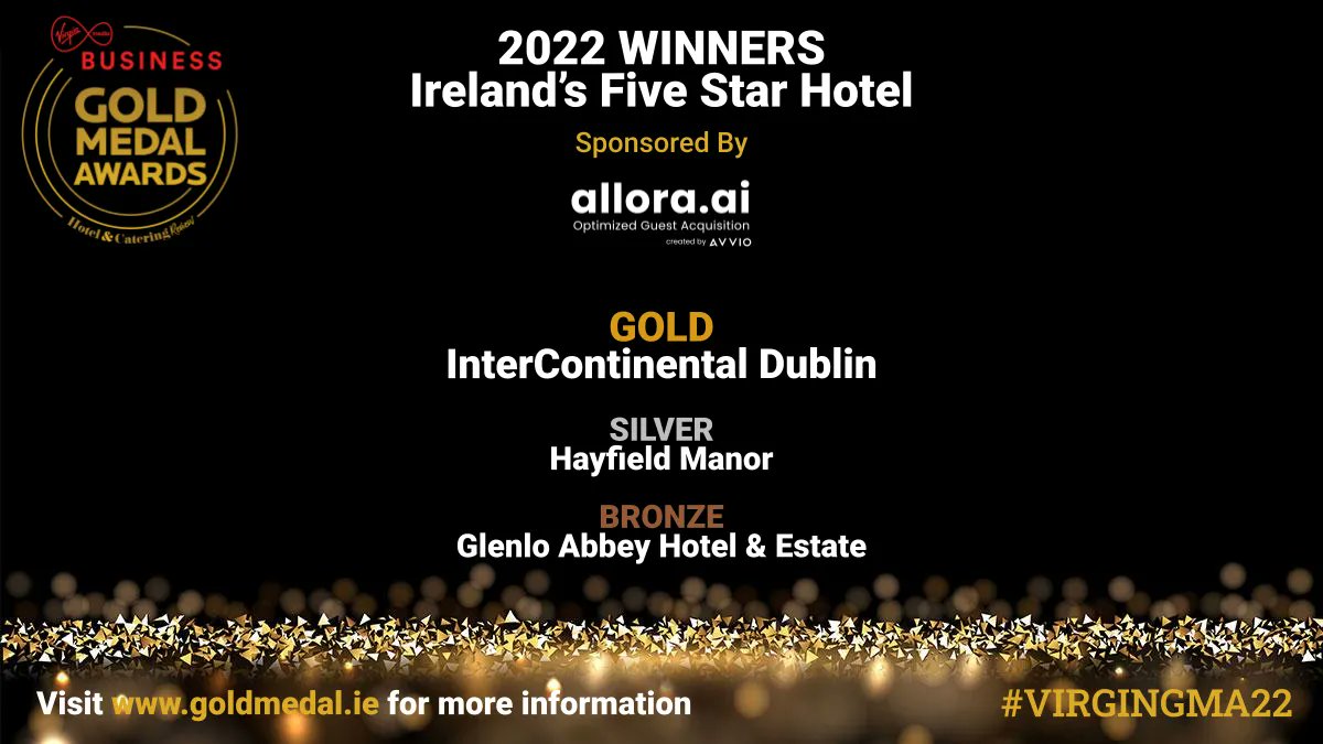 A huge congratulations to those who have been crowned winners of Ireland's Five Star Hotel, sponsored by <a href="/AvvioDirect/">Avvio</a> 

🏆 <a href="/InterConDublin/">InterContinental Dublin</a> 
🥈 <a href="/HayfieldManor/">Hayfield Manor Hotel</a> 
🥉 <a href="/glenlo_abbey/">Glenlo Abbey Hotel & Estate</a> 

#VIRGINGMA22