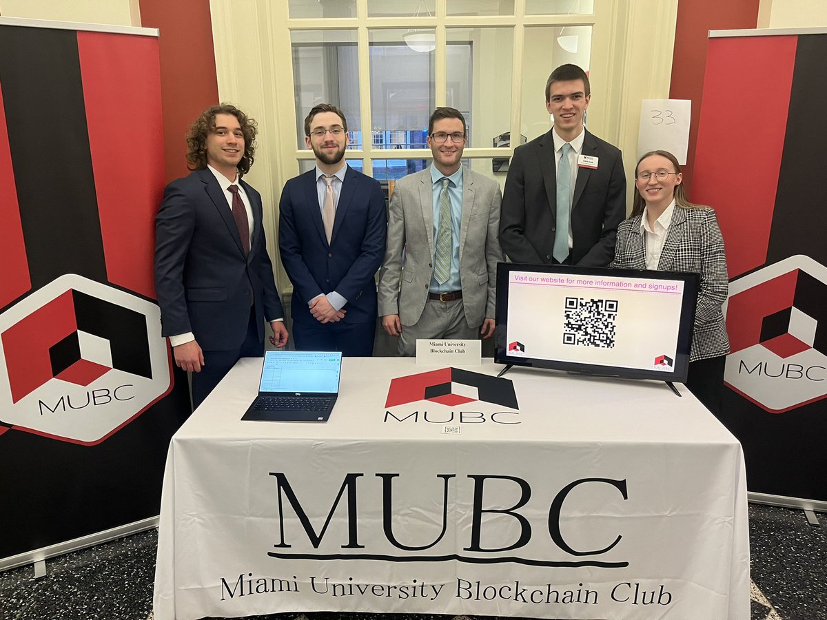 Miami University Blockchain (@miamiubc) on Twitter photo Make sure to come by booth #33 at Meet the B-Orgs in <a href="/FarmerSchoolMU/">Miami University Farmer School of Business</a>.
Come inquire about any and all things MUBC and receive our initial application! Make sure to come by booth #33 at Meet the B-Orgs in <a href="/FarmerSchoolMU/">Miami University Farmer School of Business</a>.
Come inquire about any and all things MUBC and receive our initial application!