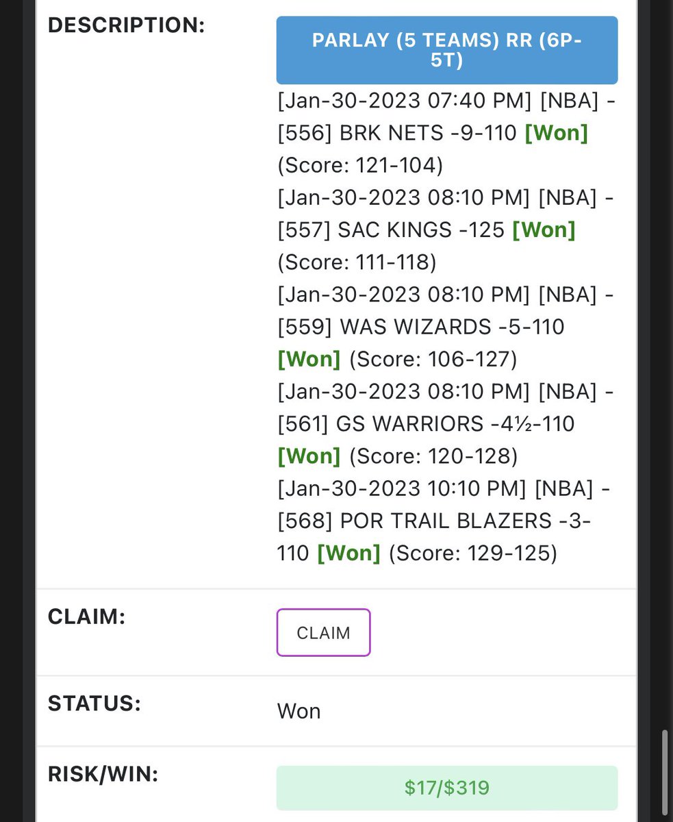 Two RR one leg away, Raptors +2 wouldve been 6 $330ish payout lays for 2 k. But yesterday was still a W. Will be posting only play of the day on next tweet. #GamblingTwitter