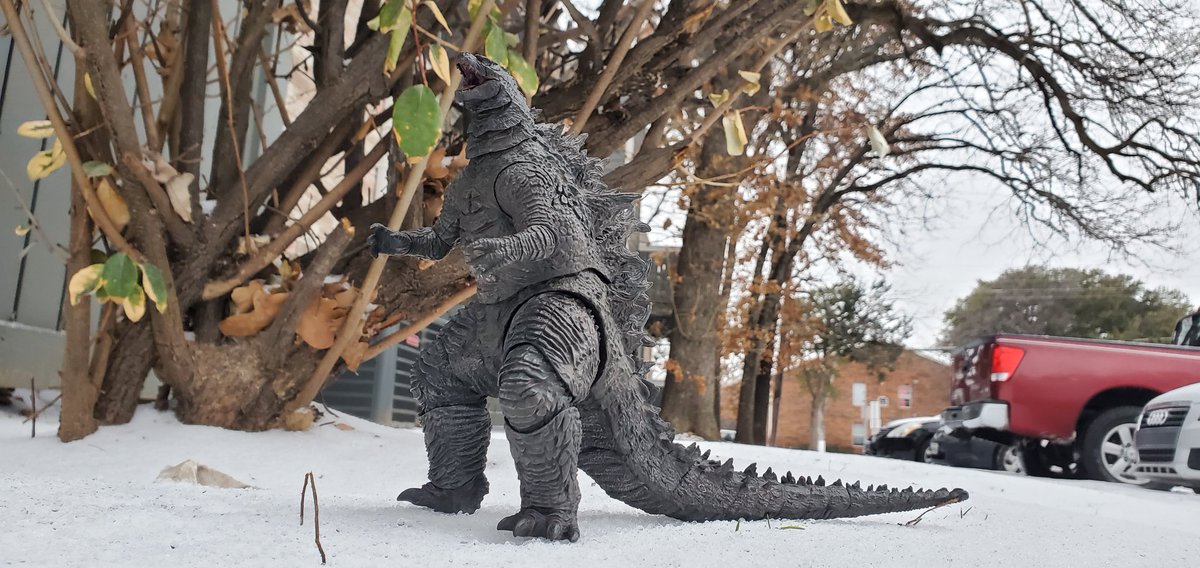KaijuReaper's tweet photo. It finally snowed here! So took the time to take a few pictures of Godzilla 2022 from @/HiyaToys and my two Tyrannosaurus Rexes from @/Beast_SculptKit
Enjoy!!
#ゴジラ #Godzilla #MonsterverseGodzilla #Monsterverse #Kaiju #Photography https://t.co/CzLZA23iB0