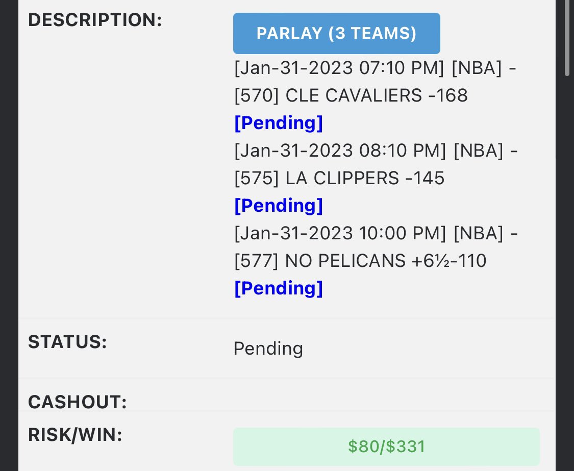 Withdrew $1,000, shoutout <a href="/EGSportsbook/">,</a>. Left $80 in account and look at what todays lay is. You could say this is “1 unit to win 4.14 units”. Or just throw a few bucks on it and cash out with me. (Or fully fade and round robin that). #GamblingTwitter