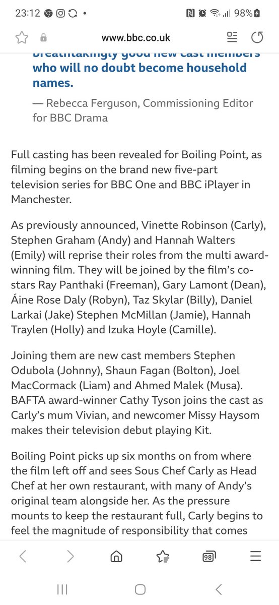 So proud that one of my humans has been cast in the new BBC series BOILING POINT! Life changing experience for my 18 year old Missy; hats off to the BBC for supporting new talent;thank you for looking after them! Proud mother right here!❤️

@missyhaysomm <a href="/BBC/">BBC</a> <a href="/StephenGraham73/">Stephen Graham</a>