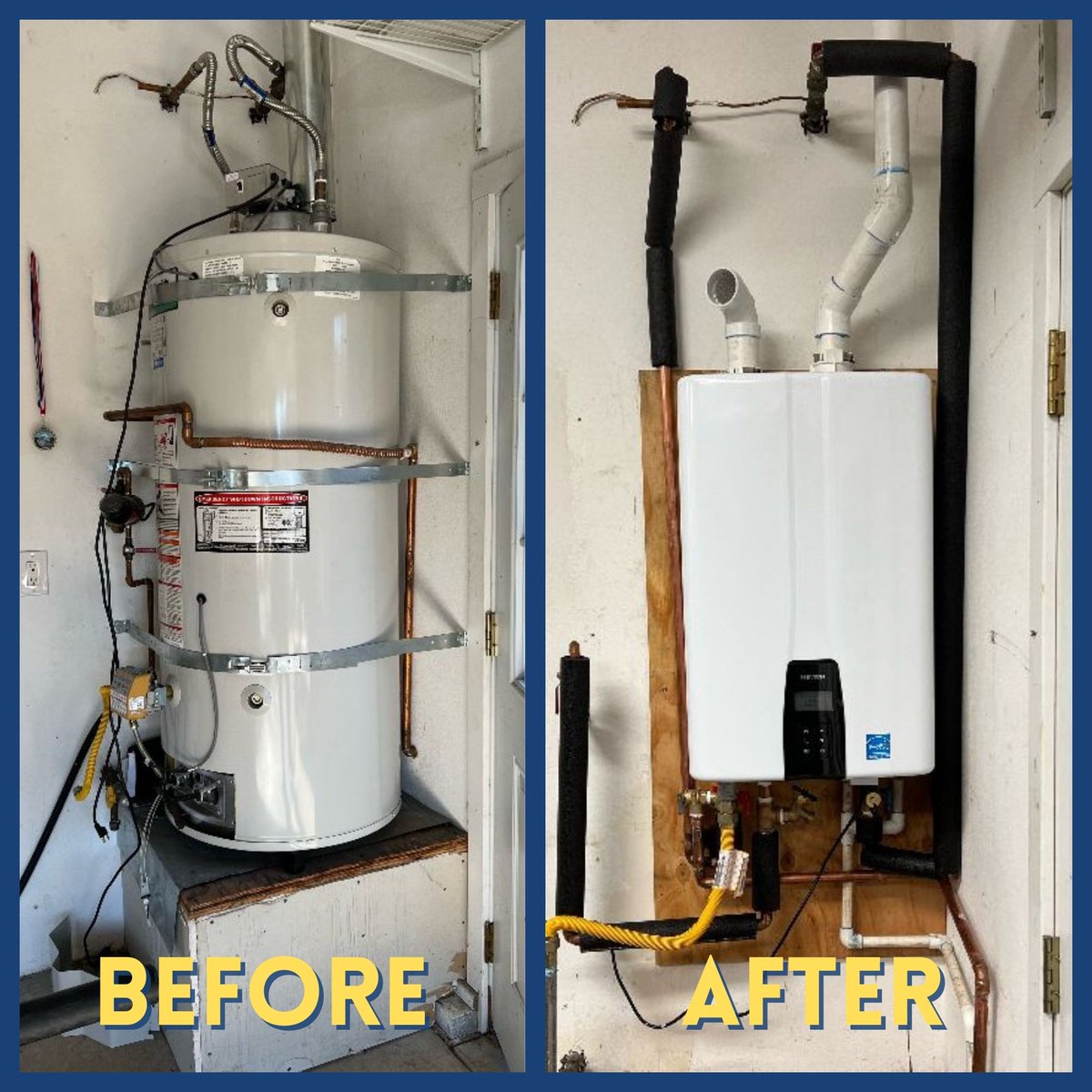 WaterHeaterOnly's tweet photo. Tankless replacement! 😱 https://t.co/iVvhd6JVXx