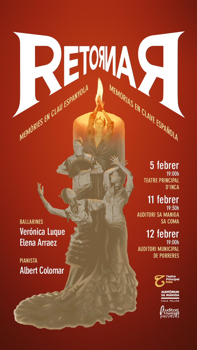 Veroluquesoria's tweet photo. RETORNAR, Memórias en Clave Española                                                       ✨5 DE FEBRERO, 2023, Teatre Principal Inca, 19:00H.

✨11 DE FEBRERO, 2023, Auditòrium Sa Màniga, 19:30h

✨12 DE FEBRERO 2023, Auditori Porreres, 19:00 https://t.co/CswtIc9WkY