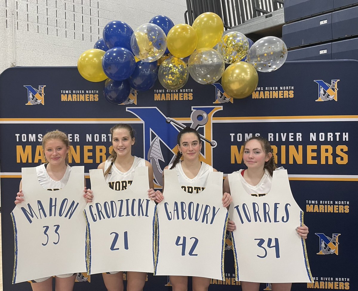 trngirlsbball's tweet photo. Last night it was all about the seniors… such a special group of girls to celebrate. #ladymariners🏀 https://t.co/O4cni7Fo9y