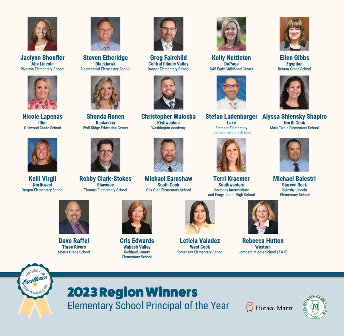 We are excited to celebrate the accomplishments of our outstanding school leaders, starting with our Region Elementary School Principal of the Year winners. Get more information on IPA awards and help us congratulate these amazing school leaders! ow.ly/j5ao50MFSbK
