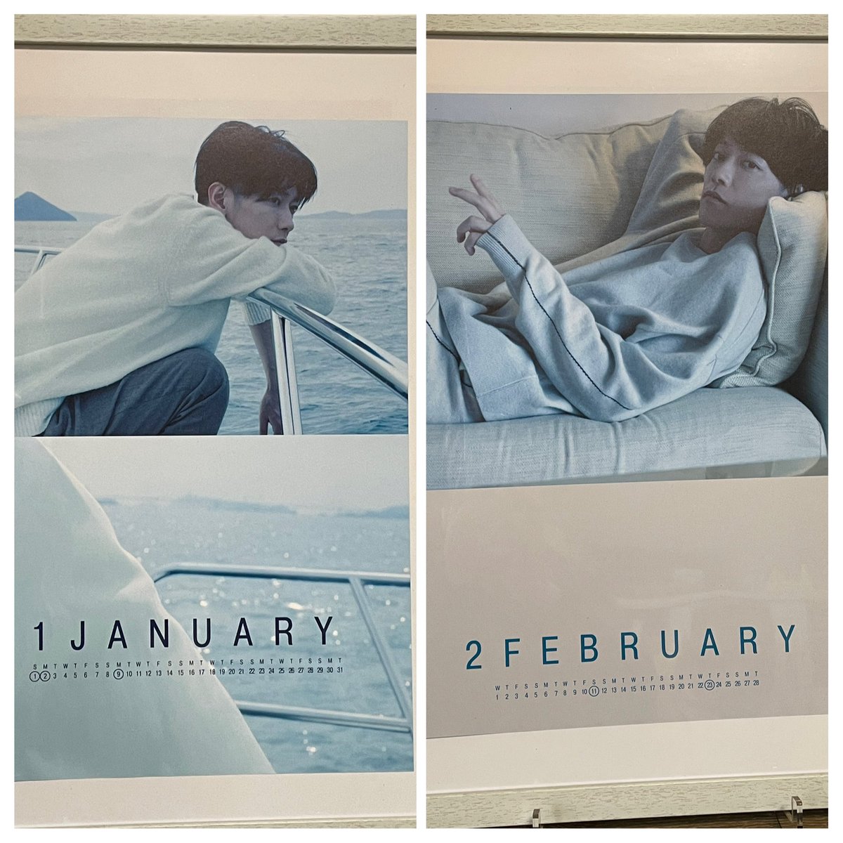 yu_take321's tweet image. おはようございます😊
今日から2月ですね✨
何とか置きスペース確保できたけど毎月入れ替えるの面倒だなぁ😅
来月はカレンダーのところに健さんいないし💦
来年のカレンダーはめくるタイプにしてね🤭
それにしても今月の健さん若っ😂💕
#TravelogueCalendar
#Origin #佐藤健カレンダー2023