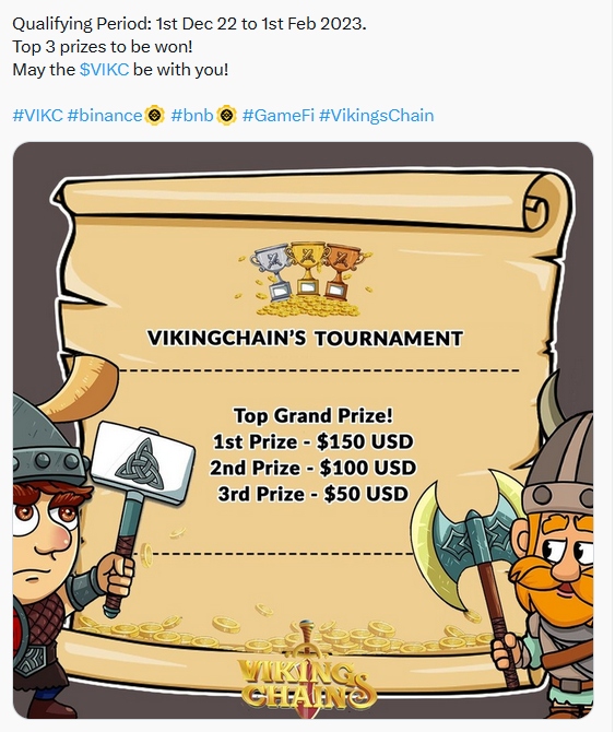 Congrats to all winners! 🔥
Stay tuned for the next #VikingsChain Tournament!

#VikingsChain #BNB #VikC!