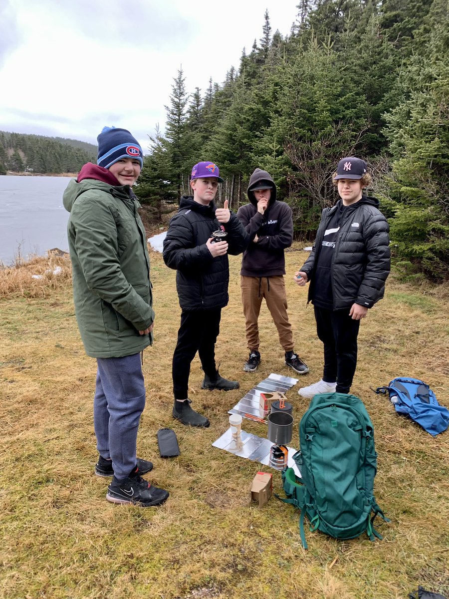 DowneyK10's tweet photo. The grade 9’s are pros at getting their outdoor stoves going &amp; making hot chocolate. ☕️Couldn’t do it without our awesome @schoolsportsnl gear! We love #outdooradventures at @sjboscoschool 🚶🏻‍♂️🌲 https://t.co/2n8gHs8A3e