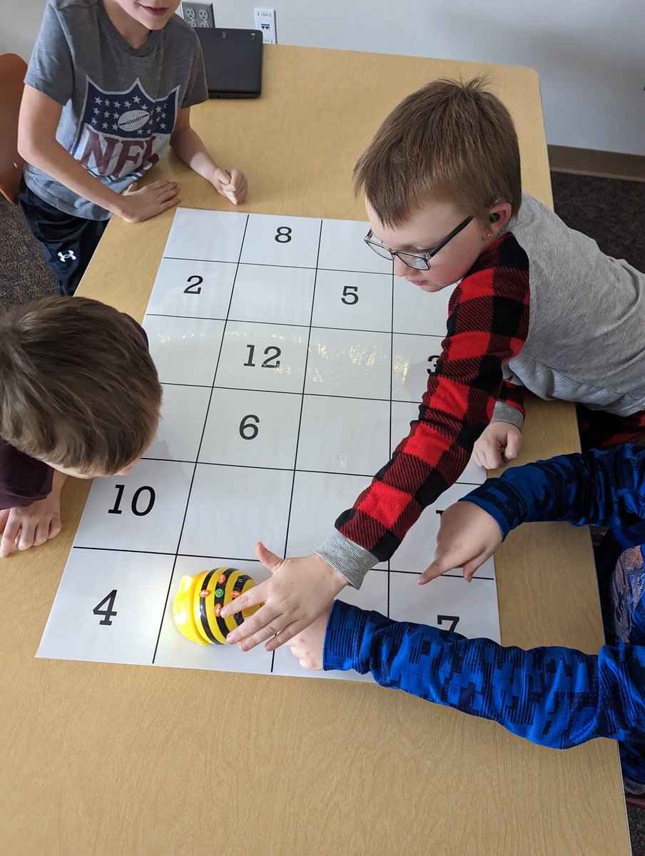 Coding our Beebot to multiply with 2-4 grade.