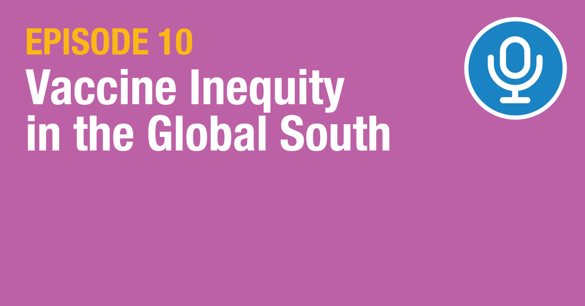 ISID_org's tweet photo. Listen to our open-access podcast, “Vaccine Inequity in the Global South,” featuring human rights lawyer and activist Fatima Hassan! @_HassanF @HealthJusticeIn #ISID #KnowledgeExchage https://t.co/5aDoNvsNZF https://t.co/KsRYncaN9T