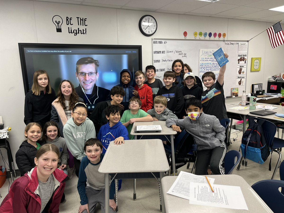 My class had an opportunity to meet with the wonderful author, <a href="/tomrogersbook/">Tom Rogers</a> to learn about his background, writing &amp; his touching, heartfelt book, Eleven. There is such power in words &amp; he has made an impact on my students! Thank you! <a href="/OldHundredES/">Old Hundred Elementary School</a>
