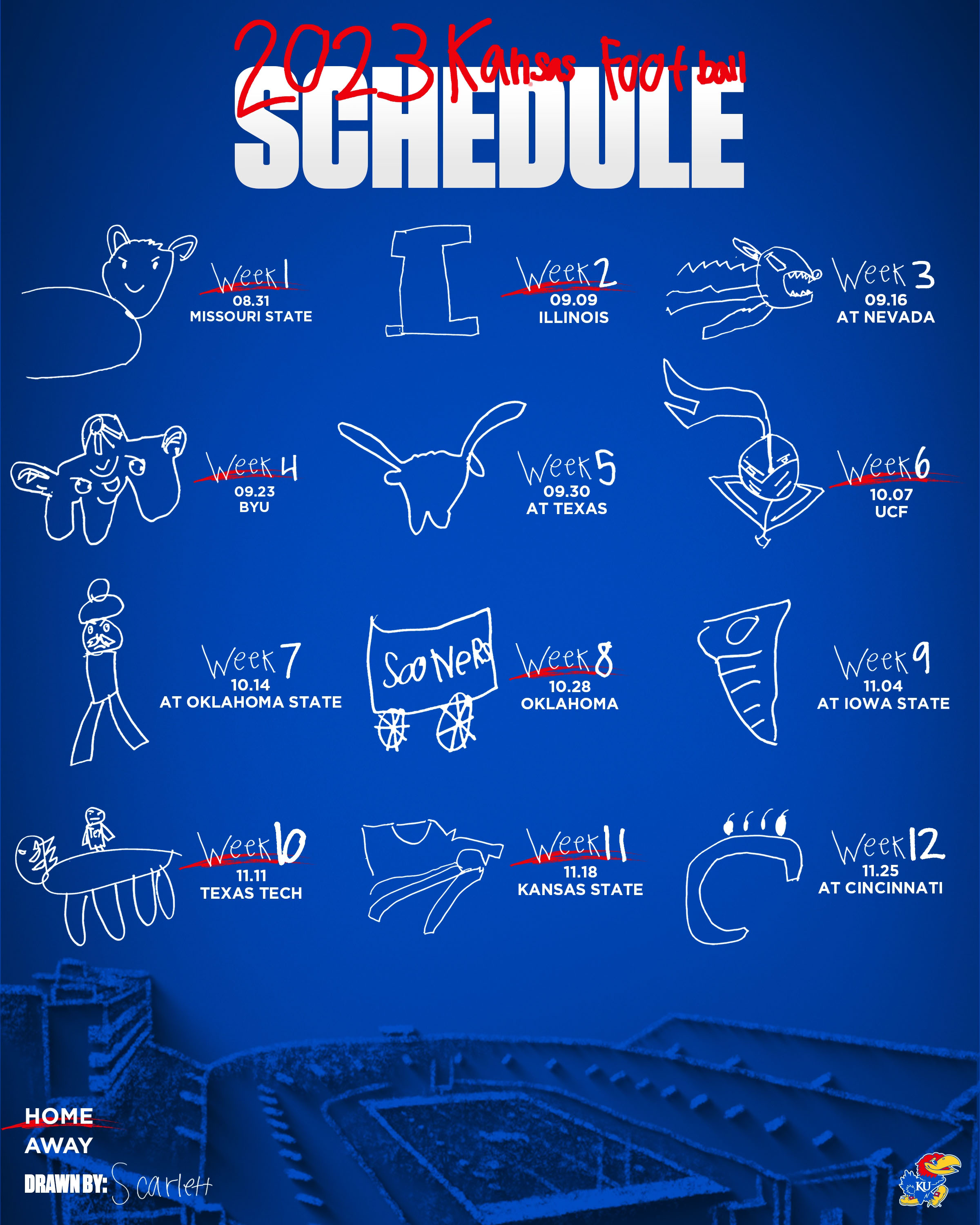Kansas cheap football schedule