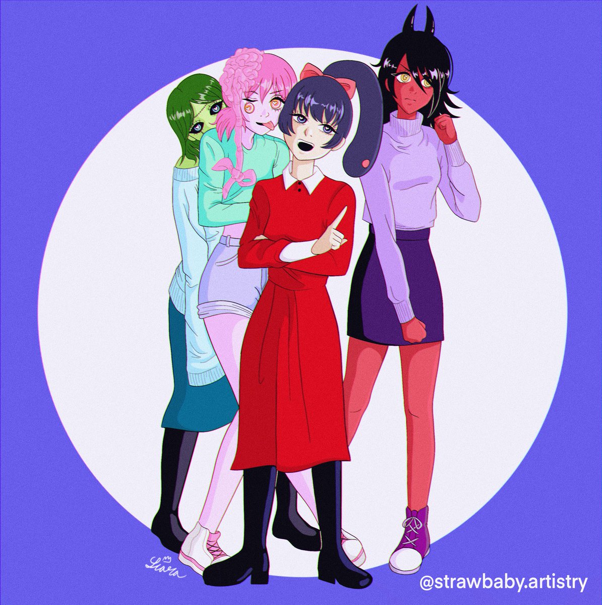 strawbab_y's tweet photo. Quanxi’s gfs (drawn by me)
。
。
。
#procreateart #digitaldrawing #digitalillustration #digitalartist #animeart #animefanart #mangaart #mangafanart #quanxi #quanxiandthefiends #fiends #chainsawman #chainsawmanfiends #chainsawmanfanart https://t.co/FFTFbFtNE3