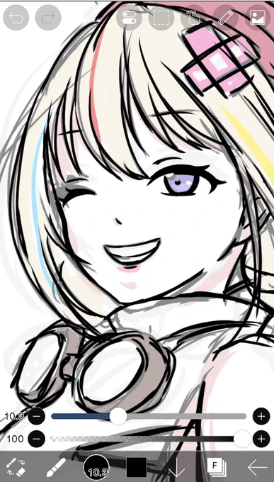 珍しく真面目な絵を描いてる 
