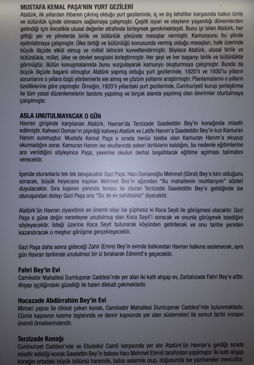 Havran'da restorasyonu süren yapılardan birisi de Terzizade Konağı ve yakında yerel bir müze işlevi kazanacak. Özenle inşa edilmiş ve büyük bir avluya sahip bu güzel tarihî yapı Kurtuluş Savaşı'ndan sonra ilçeyi ziyaret eden Gazi Mustafa Kemâl Paşa'yı ağırlama onurunu da yaşamış.