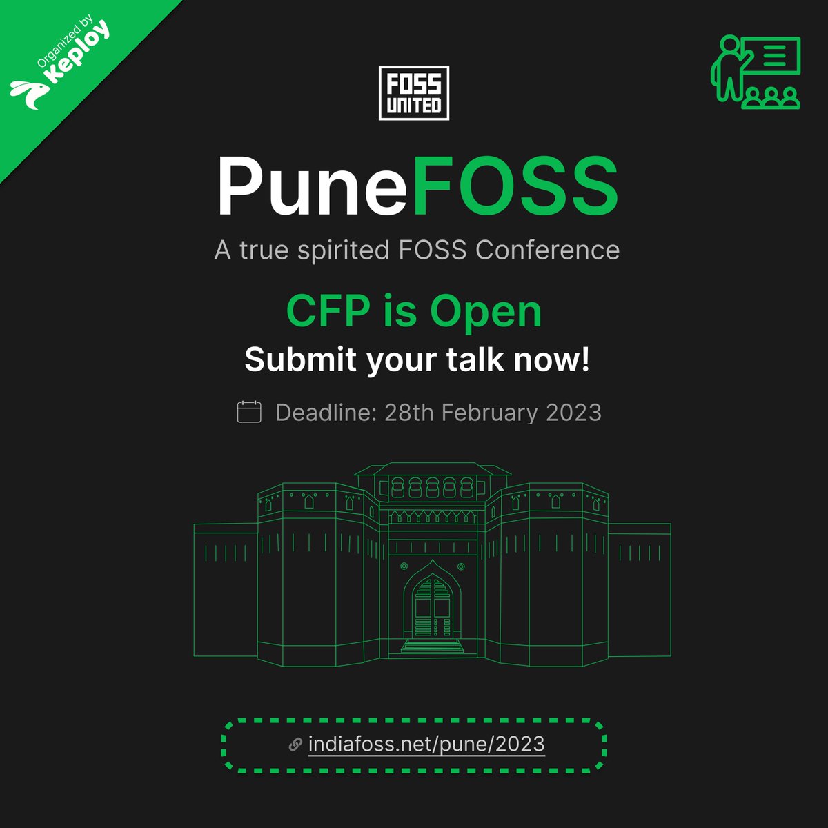 punefoss's tweet image. News! 🎉
CFP for #PuneFOSS is now open!
Showcase your expertise and share your passion with the FOSS community.
Submit your proposal today at:
indiafoss.net/Pune/2023
@Keployio @FOSSUnited
#FreeandOpenSourceSoftware #opensource #fossunited #CFP #pune #PuneFOSS2023
