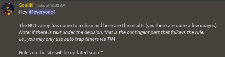 CODSpeedrun's tweet photo. Voting has closed for the BO1 rules. You can see the results at https://t.co/DuUDreitzE https://t.co/zT8ZkR5uMZ