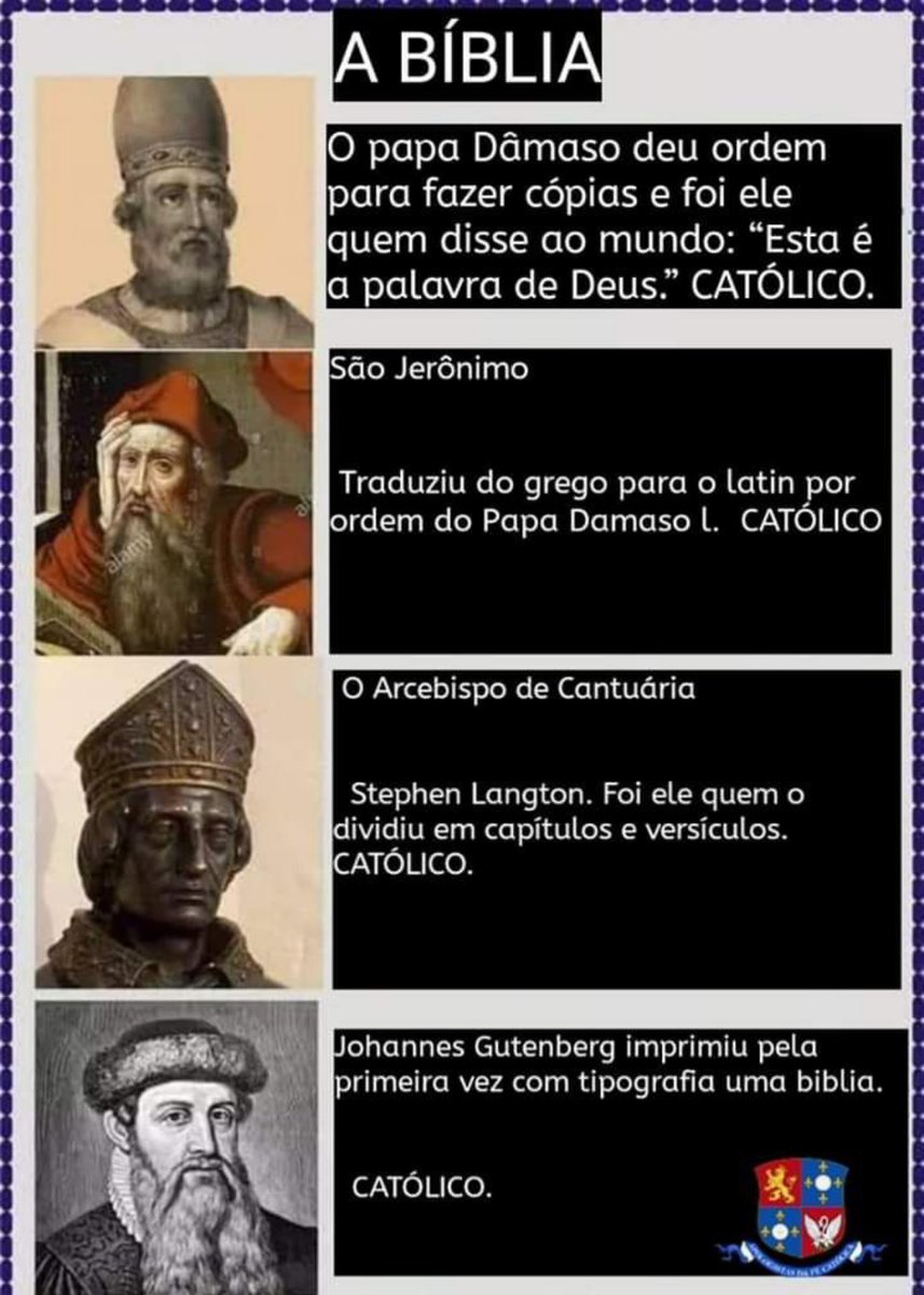 minicoroa's tweet photo. @anticatolicismo Óh, carregas a Bíblia debaixo do braço? 

Agradeça à Igreja Católica. https://t.co/4fZeBP8NOe