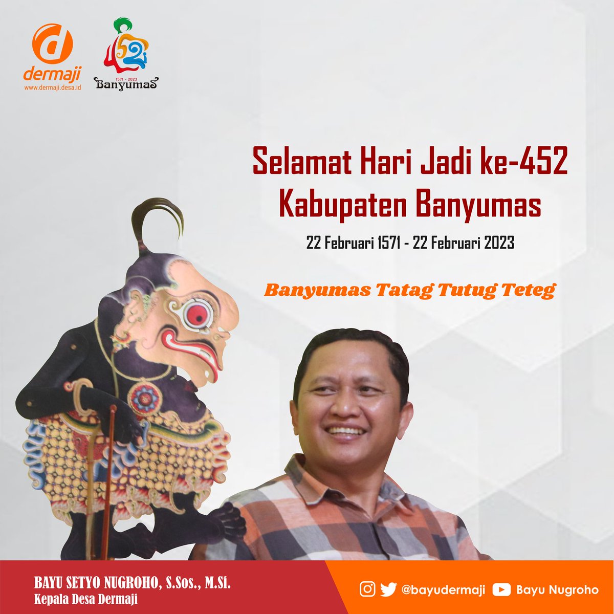 Penetapan tanggal 22 Februari 1571 sbg hari jadi Kabupaten Banyumas, berdasarkan telaah atas naskah Kalibening.

Tanggal tsb mrp tanggal dimana R. Joko Kaiman yang bergelar Adipati Warga Utama II diangkat oleh Sultan Pajang sbg Adipati Wirasaba VII menggantikan bapak mertuanya.
