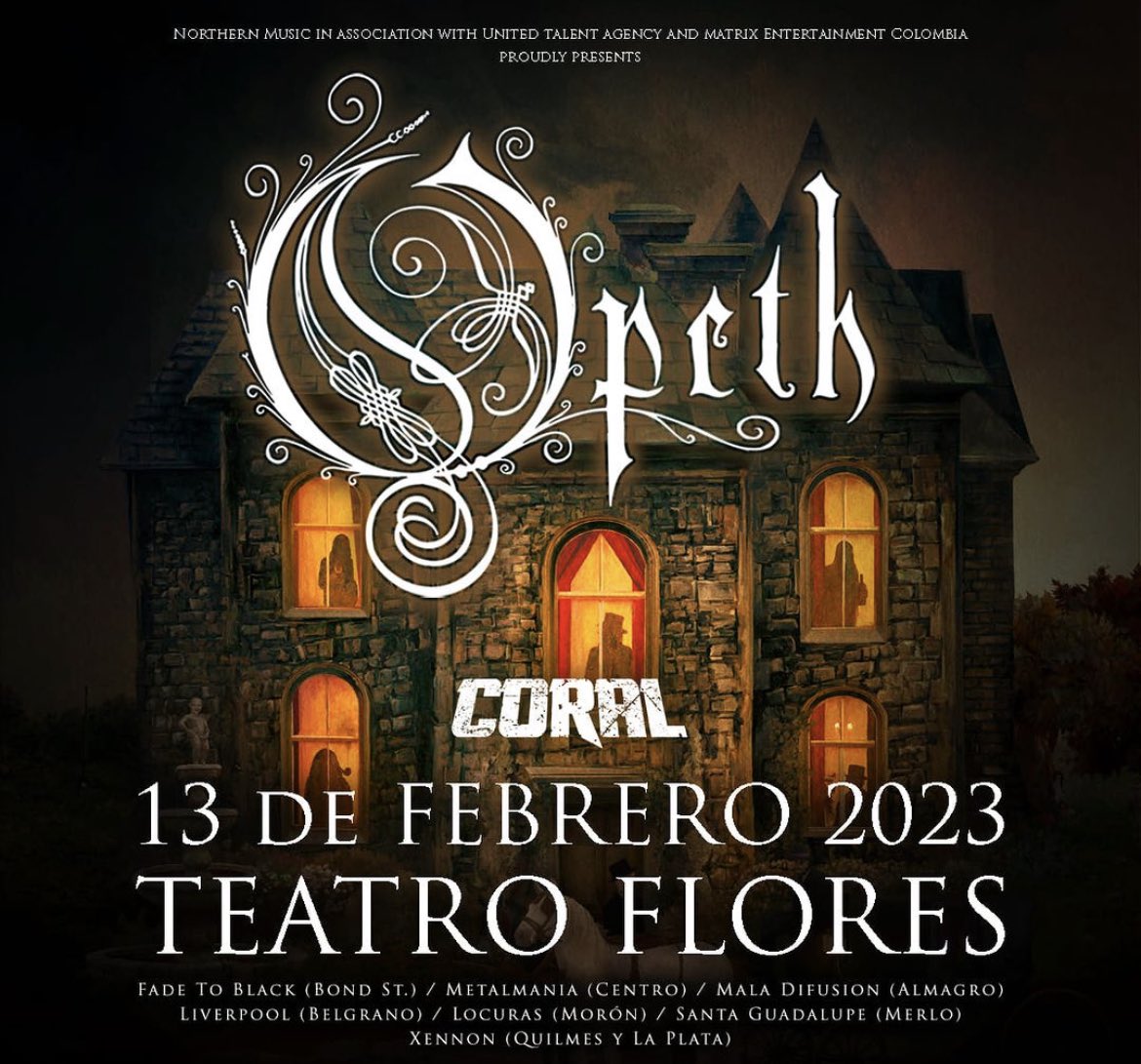 BsAsMetalShows's tweet photo. Faltan pocos días para el show de Opeth en Argentina ! 

Invitados Coral https://t.co/hNAWxt1Mtv