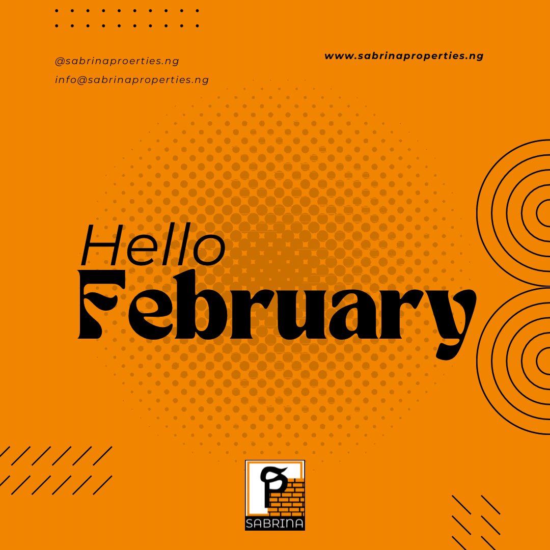 sabrinaproperty's tweet photo. Hello February! wishing you all a spectacular new month filled with love and peace. From everyone at Sabrina Properties Ltd. 
Happy New Month!
#HelloFebruary #HappyNewMonth #RealEstate #Lagos #Abuja #Nigeria #RealestateLag #RealestateNG #Lekki #Maitama https://t.co/rQDG9bCFFh