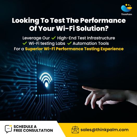 ThinkPalm's tweet photo. Our unrivaled expertise, state-of-the-art technology, & modern testing infrastructure & labs enable us to deliver comprehensive testing, certification and global market access solutions.
Learn more about our WiFi Testing service: https://t.co/ySYZRCV6NX
#WiFiTestingService https://t.co/W0oJ5voO64