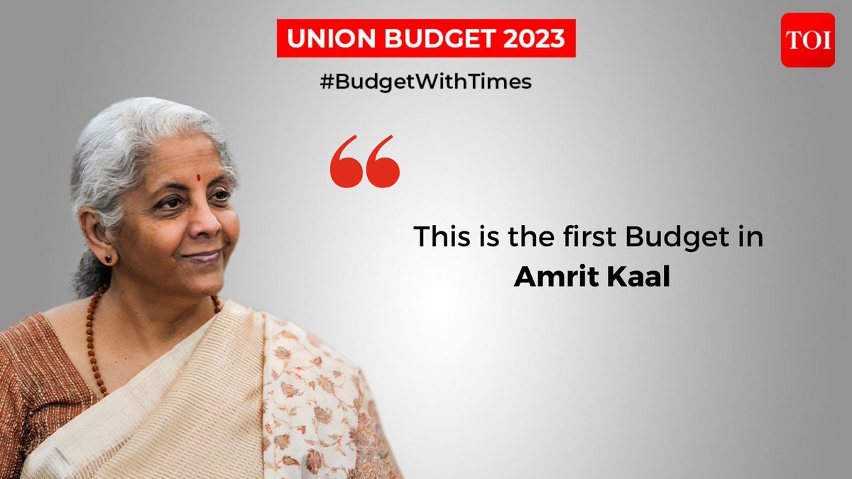 #Delhi | Finance Minister <a href="/nsitharaman/">Nirmala Sitharaman</a> presents #UnionBudget 2023-24

"This is the first Budget in Amrit Kaal," FM says.

#Budget2023 #Budget #BudgetWithTimes #UnionBudget2023

Live coverage: toi.in/BUDGET2023