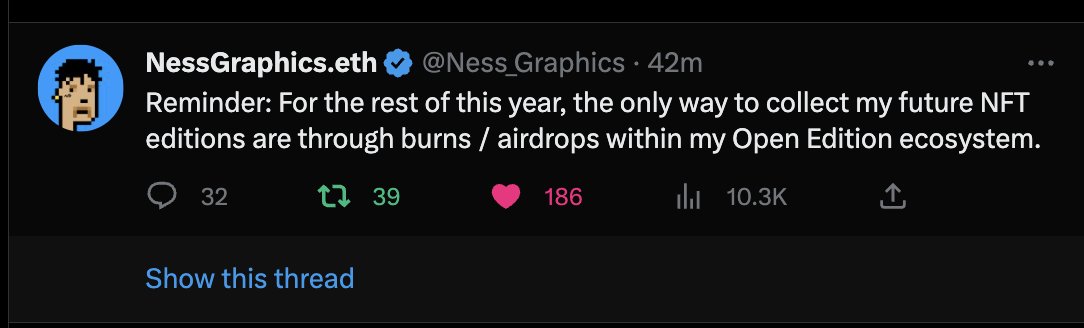 craigscoinpurse's tweet photo. When the @Ness_Graphics tweet slaps. All art from him burns and air drops this year goes through the OE mint. #OE #nessgraphics https://t.co/x4QSOPCR8P