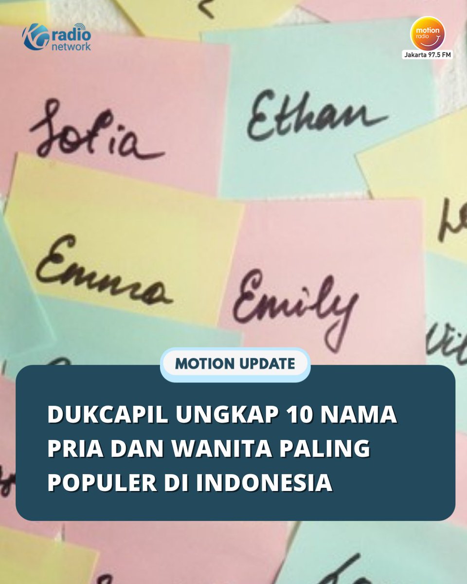 MOTION975FM's tweet image. Gimana Temen Motion ada yang merasa terpanggil??🤔😆

 #dukcapil #kementerian #dalamnegeri #nama #populer #jawa #indonesia #trending #viral #infoterkini #beritaterkini #MotionUpdate #motion975fmjkt #kgradionetwork