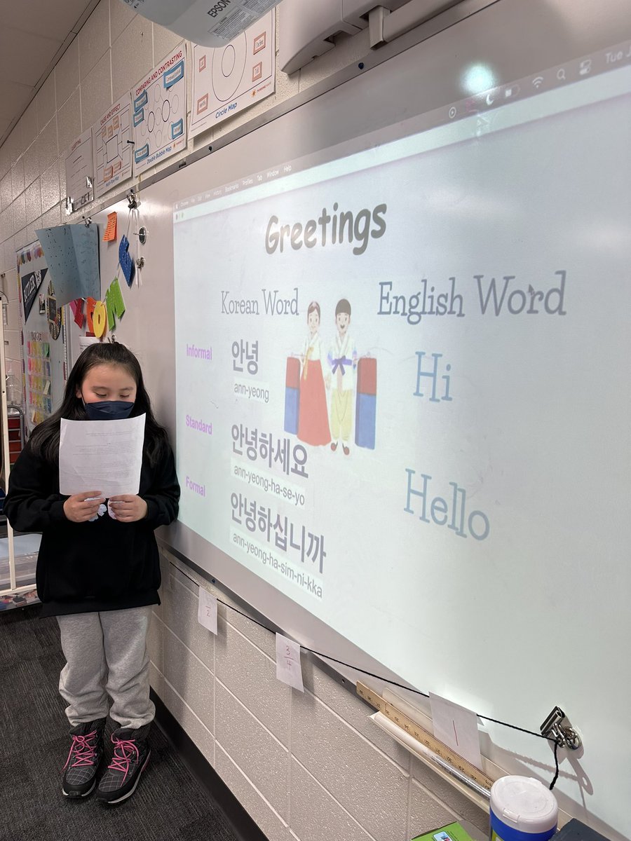 MrsDorfman's tweet photo. We LOVED learning some Korean words from our friend and classmate so we can more easily communicate with her! #IVYIncludes https://t.co/0FhOZn9OPF