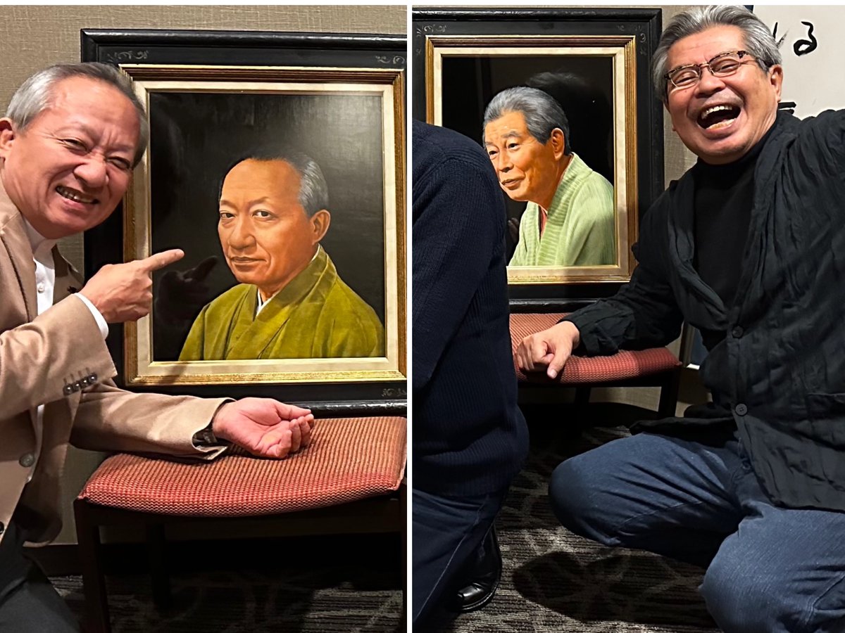 製作中だった頃の肖像画3点（2022年） #山下達郎 #立川志の輔 #桐竹勘