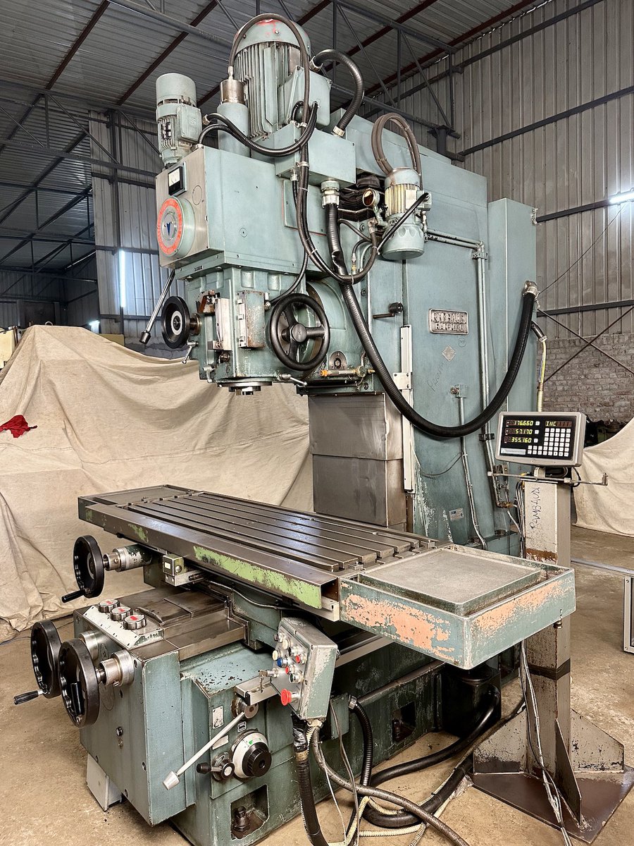 LibertyMetMach's tweet photo. Heavy Duty Vertical Bed Milling Machine - Rambaudi Ram-Mill 15 - Table Size 1600 mm x 510 mm
#milling #millingmachine #millingmachines #millingcutter #millingtools #manualmilling #verticalmill #verticalmillingmachine #verticalmills #verticalmilling #bedmill #bedtypemills https://t.co/hTkg1VY4ma