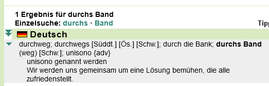 wortfeiler's tweet photo. "Durch die Bank" heißt in der Deutschschweiz "durchs Band" und "durchweg" "durchwegs".

Warum ist nicht ganz klar. (https://t.co/3hVqLDcmJU)

Wieder einen #Helvetismus gelernt! https://t.co/jaLsT8xrgH