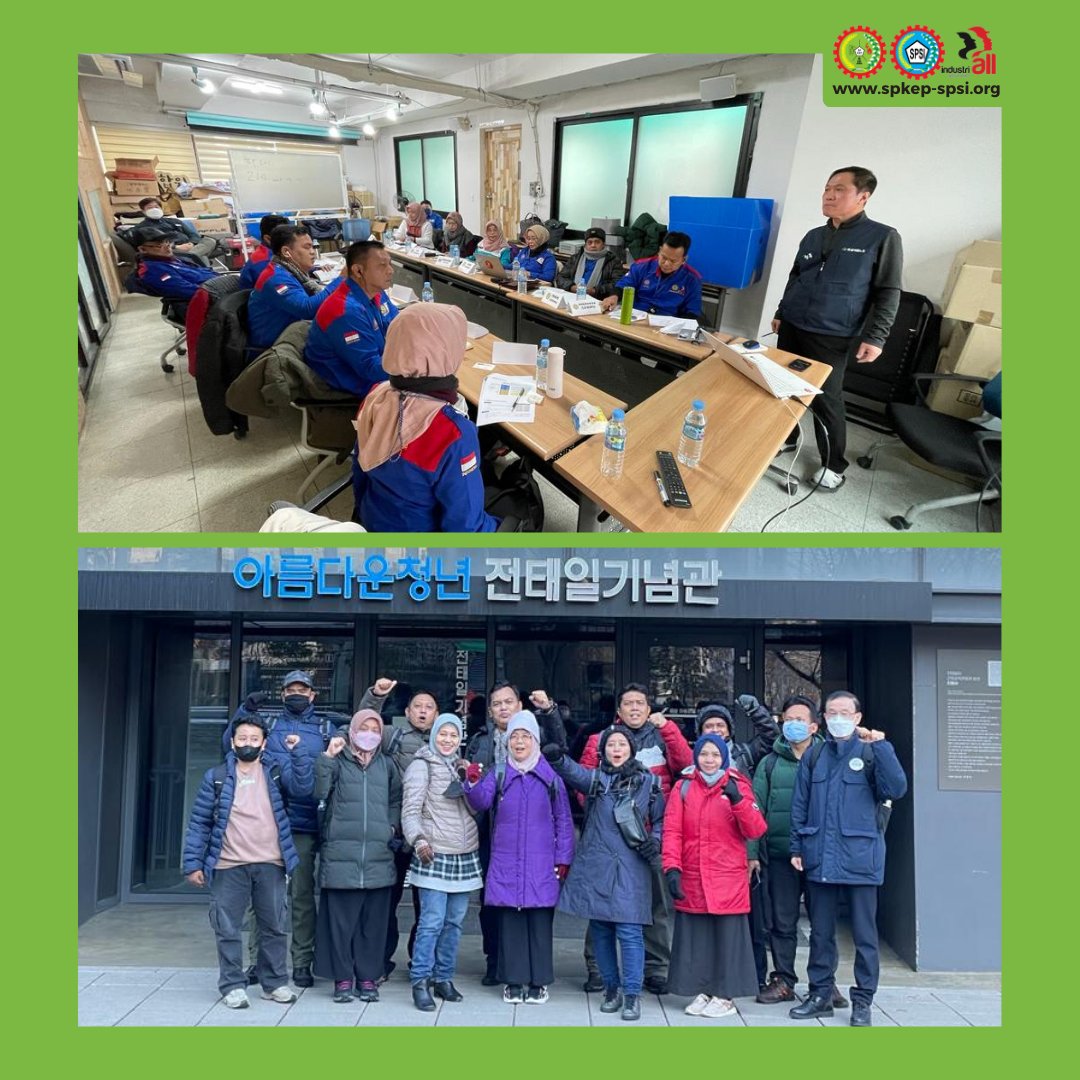 spkepspsi's tweet photo. Seoul -- Study Visit CEMWU (SPKEP SPSI), FSP KEP KSPI dan Farkes Reformasi Study Visit Industrial Unionism Workshop Seoul 30 Jan - 4 Feb 2023.
#spkepspsi #spsi #kspsi #keptv #mencerdaskanpekerja #pekerja #cemwu #visit #studyvisit #seoul #korea #koreaselatan #industriall https://t.co/PmqTRFtPPu