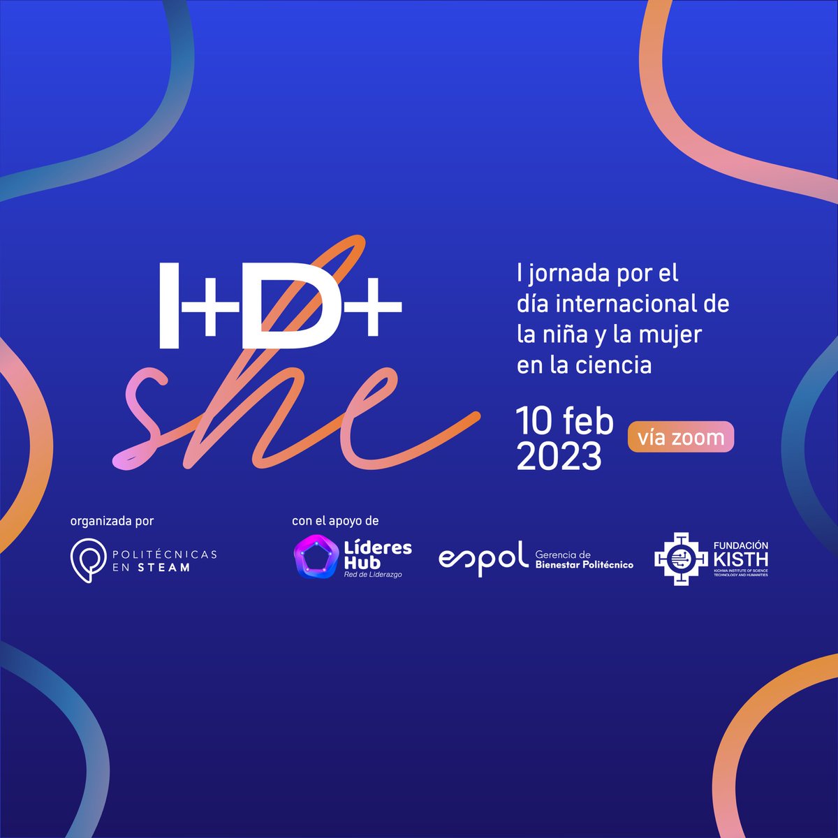 PSTEAMec's tweet photo. Acompáñanos en I+D+SHE, 1era jornada por el día internacional de la niña y mujer en la ciencia. #11F 👧🏽👩🏻‍🔬

Con el apoyo de @lidereshub, @BienestarESPOL y el Kichwa Institute of Science, Technology and Humanities. 

Regístrate✨(certificado de asistencia✅) https://t.co/ZGsGeY3OQ1 https://t.co/uH7LsPOyCj