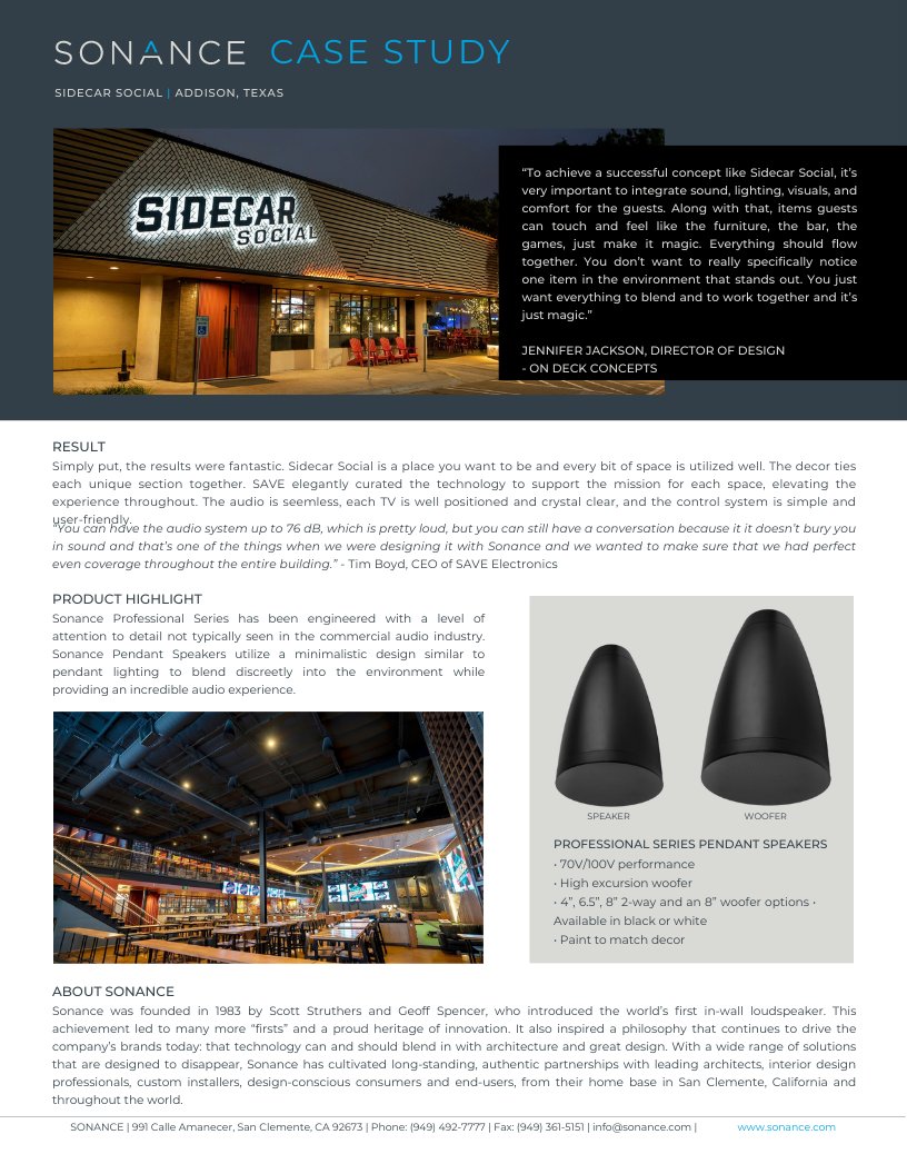 saveelectronics's tweet photo. Designing an automated system for a commercial project requires unique needs of that business for their needs.  That is why the team at Sidecar Social selected CEO Tim Boyd of SAVE Electronics to help them transform their venue with the right audio, video, and system control. . https://t.co/z6ourk2uFV