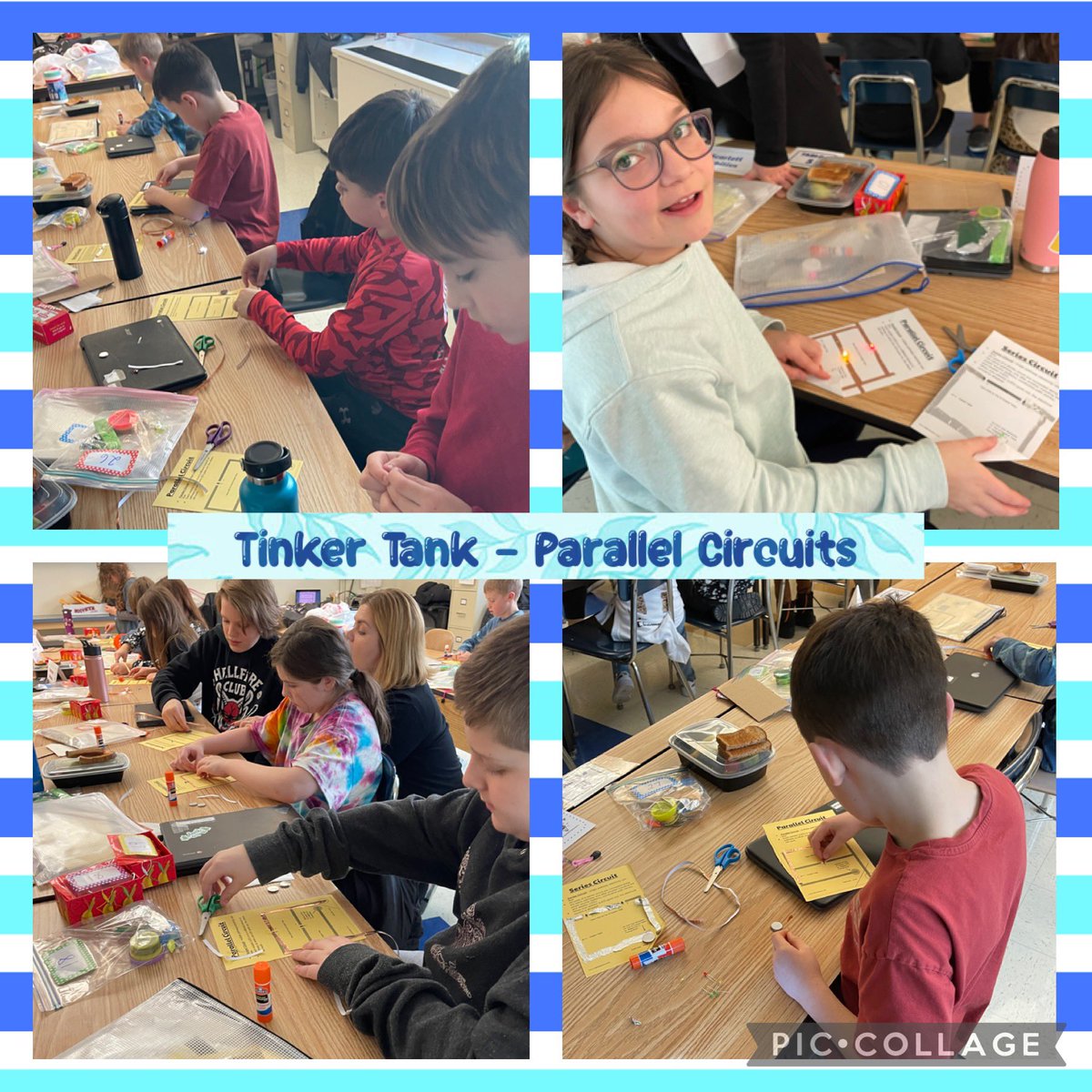 NASDTechCoach's tweet photo. Exploring conductors & insulators with @makeymakey & paper parallel circuits @nasdgeorgewolf #TinkerTank. It was great to have @m_schoeneberger & her graduate #STEAM cohort join us today. #kkidslearn #kkidpride #STEM #PAstem https://t.co/t4eEgCdCHg