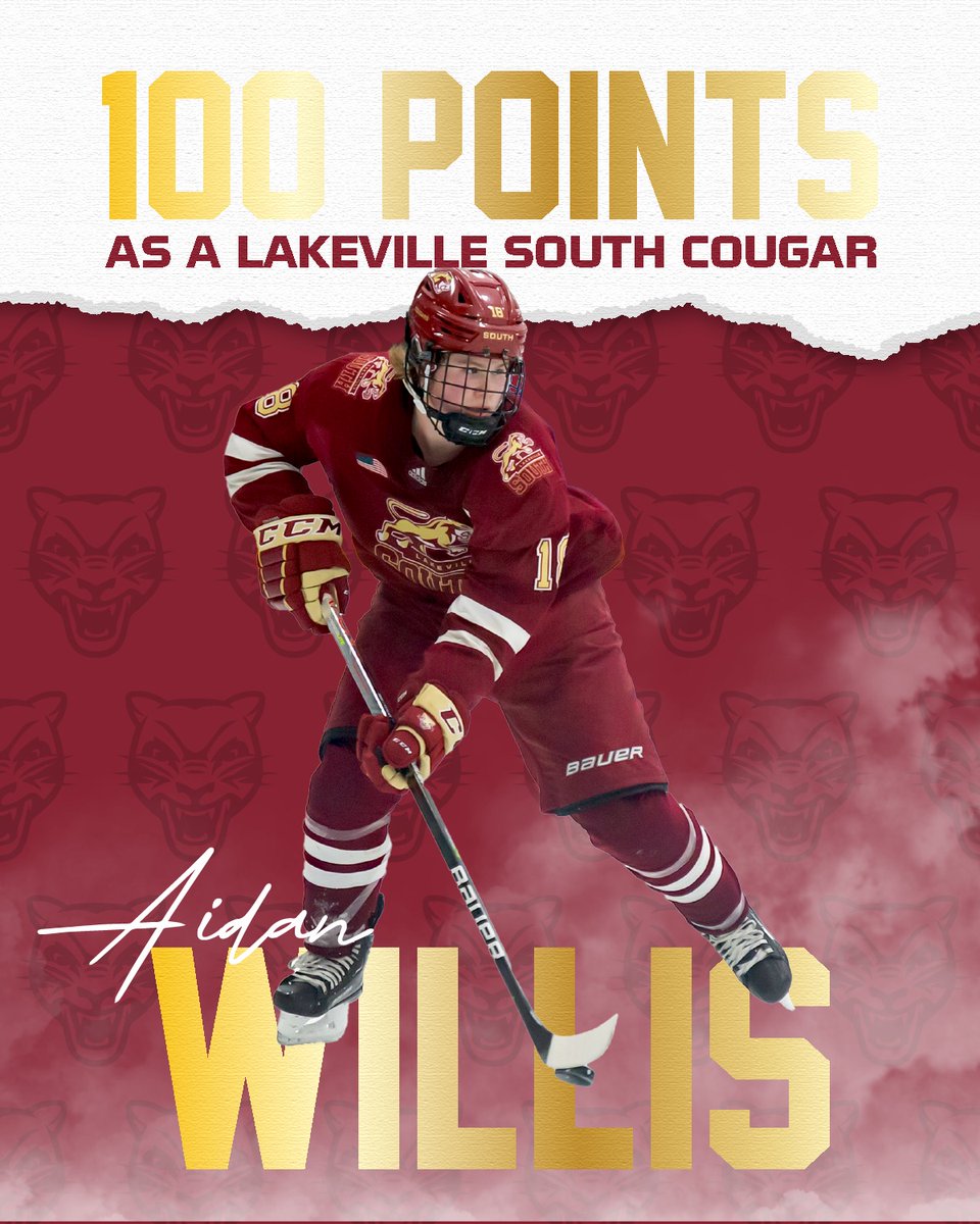 LSHSBoysHockey's tweet photo. Congratulations to Aidan Willis for his 100th point for Lakeville South!!! https://t.co/9cm0nVcCtY